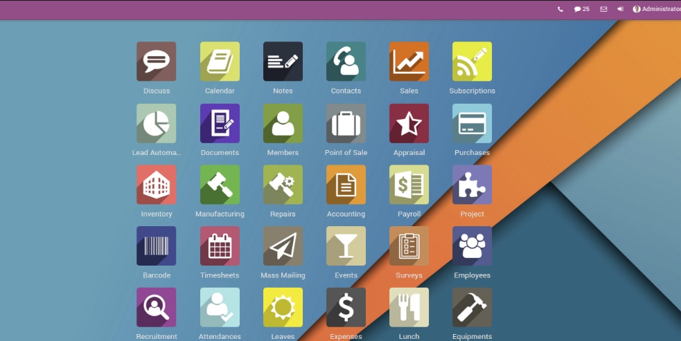 Interfaz de ERP Odoo instalada por Ymant